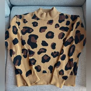 Who What Wear high neck leopard sweater